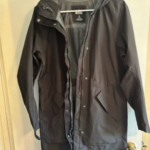 REI Women’s Black Trench Raincoat